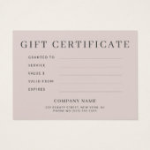 バラ金ゴールド赤面エレガントのピンクの贈与券 (裏面)