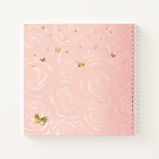 バラ金ゴールド赤面エレガントフォトキンセアニェラゲスト ノートブック (裏面)