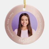 バラ金ゴールド赤面カスタム写真キンセアニェラ セラミックオーナメント (正面)