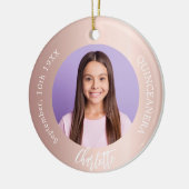 バラ金ゴールド赤面カスタム写真キンセアニェラ セラミックオーナメント (左)