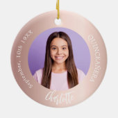 バラ金ゴールド赤面カスタム写真キンセアニェラ セラミックオーナメント (裏面)