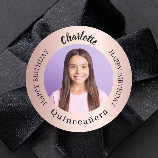 バラ金ゴールド赤面カスタム写真キンセアニェラ ラウンドシール