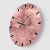 バラ金ゴールド赤面カララマーブル白黒ストーン ラージ壁時計 (傾斜)