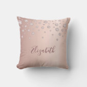 バラ金ゴールド赤面ガーリー名 クッション (正面)