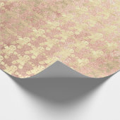 バラ金ゴールド赤面クリスマスジンジャーパンガイPink ラッピングペーパー (角)