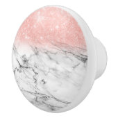 バラ金ゴールド赤面グラデーショングリッターオントレンディー大理石 セラミックノブ (右)