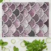 バラ金ゴールド赤面グラデーショングリッターマーメイドはかりで測 キッチンタオル (折り畳み)