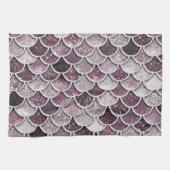 バラ金ゴールド赤面グラデーショングリッターマーメイドはかりで測 キッチンタオル (横)