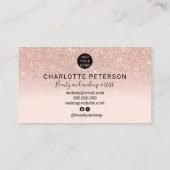 バラ金ゴールド赤面グラデーションピンク大理石名メイクアップロゴ 名刺 (裏面)