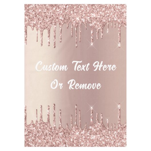 バラ金ゴールド赤面グリッターあなたのテキストテーブルクロスを乾燥 テーブルクロス (正面)