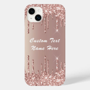 バラ金ゴールド赤面グリッターがテキスト名を表示 Case-Mate iPhone 14 PLUSケース