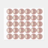 バラ金ゴールド赤面グリッターカスタム文字ギフトラベル ラベル (シート)