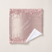 バラ金ゴールド赤面グリッターカスタム文字バスタオル バスタオルセット (ウォッシュタオル)