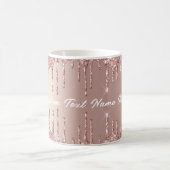 バラ金ゴールド赤面グリッターカスタム文字名Mag コーヒーマグカップ (中央)