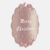 バラ金ゴールド赤面グリッタークリスマス装飾カード オーナメントカード (右)