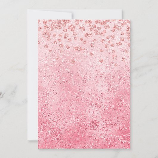 バラ金ゴールド赤面グリッターグラム30歳誕生日 招待状 (裏面)