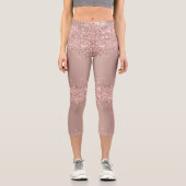 バラ金ゴールド赤面グリッタースパークリーレギンス カプリレギンス (正面)
