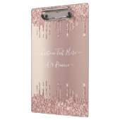 バラ金ゴールド赤面グリッタースパークルドリップカスタム文字 クリップボード (左)