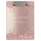 バラ金ゴールド赤面グリッタースパークルドリップカスタム文字 クリップボード (正面)