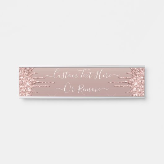 バラ金ゴールド赤面グリッタースパークルドリップカスタム文字 サインプレート (正面)
