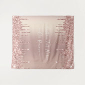 バラ金ゴールド赤面グリッタースパークルドリップカスタム文字 タペストリー (正面(横))