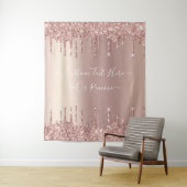 バラ金ゴールド赤面グリッタースパークルドリップカスタム文字 タペストリー (インサイチュ)