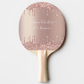バラ金ゴールド赤面グリッタースパークルドリップカスタム文字 卓球ラケット (裏面)