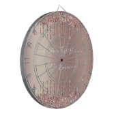 バラ金ゴールド赤面グリッタースパークルドリップスカスタム文字  ダーツボード (正面左)