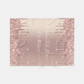 バラ金ゴールド赤面グリッタースパークルドリップスカスタム文字  フリースブランケット (正面(横))