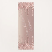 バラ金ゴールド赤面グリッタースパークルドリップスカスタム文字  ヨガマット (正面)