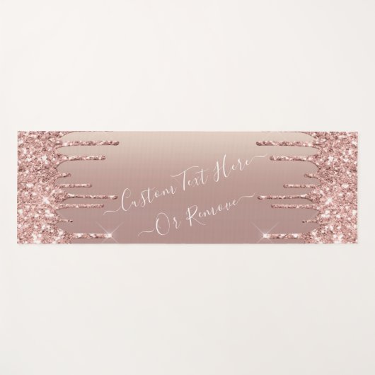 バラ金ゴールド赤面グリッタースパークルドリップスカスタム文字  ヨガマット (正面(横))