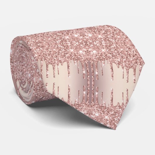 バラ金ゴールド赤面グリッタースパークルドリップスネックタイ ネクタイ (ロール)