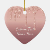バラ金ゴールド赤面グリッタースパークルドリップス文字結婚ズ セラミックオーナメント (裏面)