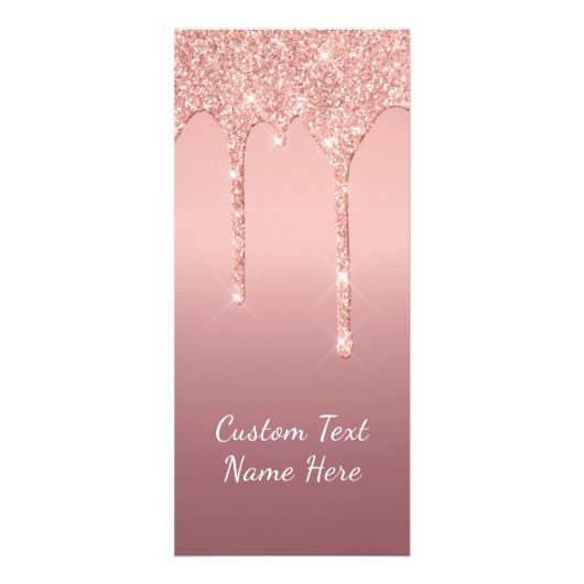 バラ金ゴールド赤面グリッタースパークルドリップス文字結婚ズ ラックカード (正面)