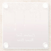 バラ金ゴールド赤面グリッタースパークルドリップス文字結婚's ガラスコースター (裏面)