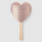 バラ金ゴールド赤面グリッタースパークルドリップス – あなたのテキスト ハンドファン (裏面)