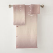 バラ金ゴールド赤面グリッタースパークルドリップス – あなたのテキスト バスタオルセット (インサイチュ)