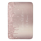 バラ金ゴールド赤面グリッタースパークルドリップス – あなたのテキスト バスマット (正面縦)