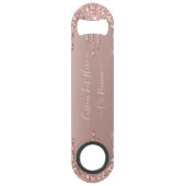 バラ金ゴールド赤面グリッタースパークルドリップス – テキスト スピード栓抜き (正面)