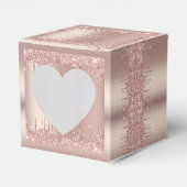 バラ金ゴールド赤面グリッタースパークルドリップス – 名前/文字 フェイバーボックス (正面サイド)