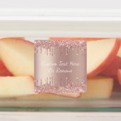 バラ金ゴールド赤面グリッタースパークルドリップス – 文字 ラベル (貼付)