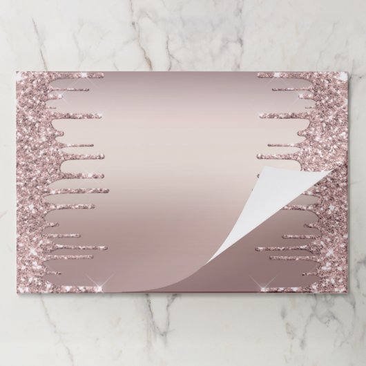 バラ金ゴールド赤面グリッタースパークルドリッモダンプス ペーパーパッド (折り畳み)