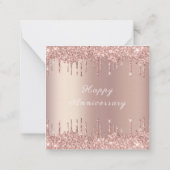 バラ金ゴールド赤面グリッタースパークルハッピー記念日 ノートカード (裏面)