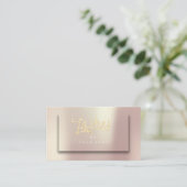 バラ金ゴールド赤面グリッタータイポグラフメイクアップ3D 名刺 (スタンド正面)