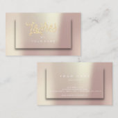 バラ金ゴールド赤面グリッタータイポグラフメイクアップ3D 名刺 (正面/裏面)