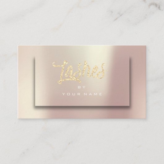 バラ金ゴールド赤面グリッタータイポグラフメイクアップ3D 名刺 (正面)