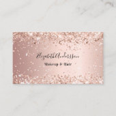 バラ金ゴールド赤面グリッターダストフォトqrコード 名刺 (正面)