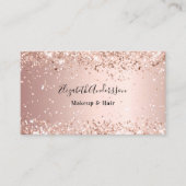 バラ金ゴールド赤面グリッターダストフォトqrコード 名刺 (正面)