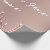 バラ金ゴールド赤面グリッターテキストの折り返し紙 ラッピングペーパー (角)