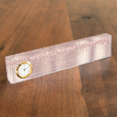 バラ金ゴールド赤面グリッタードライブ文字デスクネームプレート デスクネームプレート (側面)